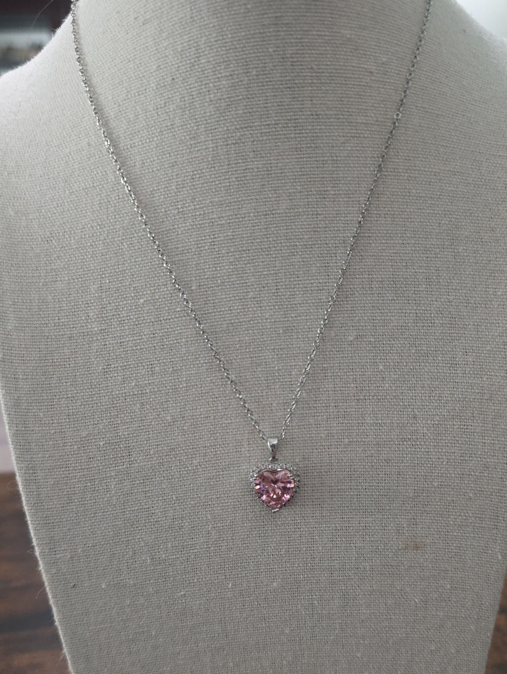 Pink Heart Pendant Necklace - Women Jewelry